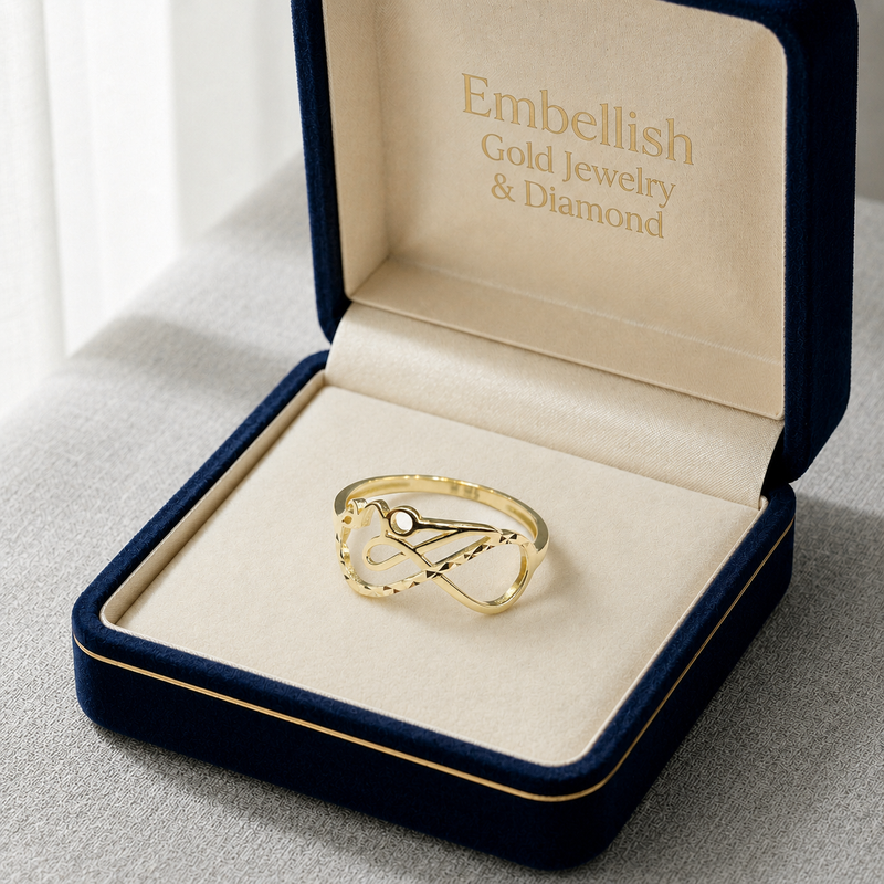 18k Gold Infinity Love Ring - 18k Gold Ring - Embellish Gold Jewelry & Diamond