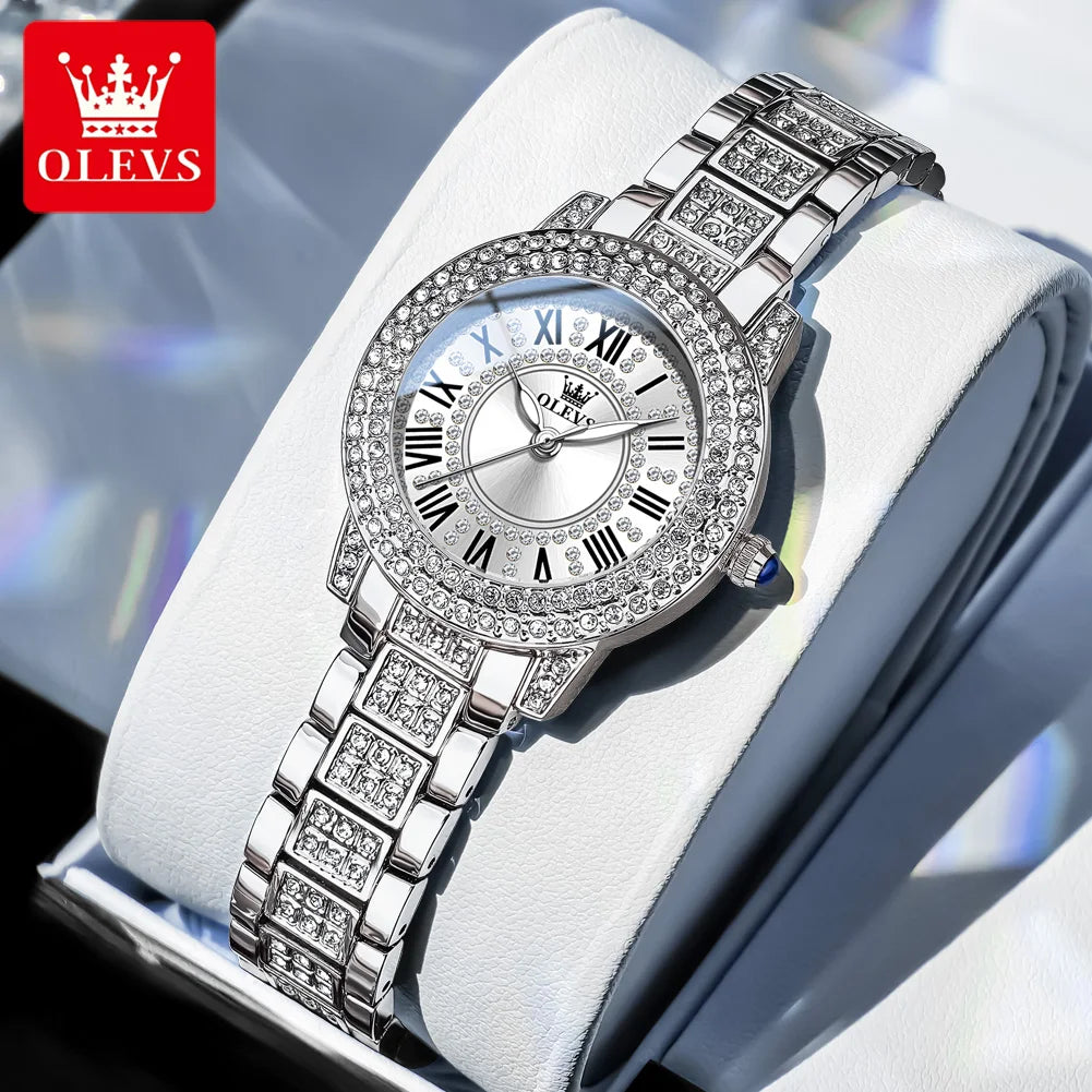 OLEVS 9943 Luxury Diamond Women Watch - Olevs - Embellish Gold Jewelry & Diamond