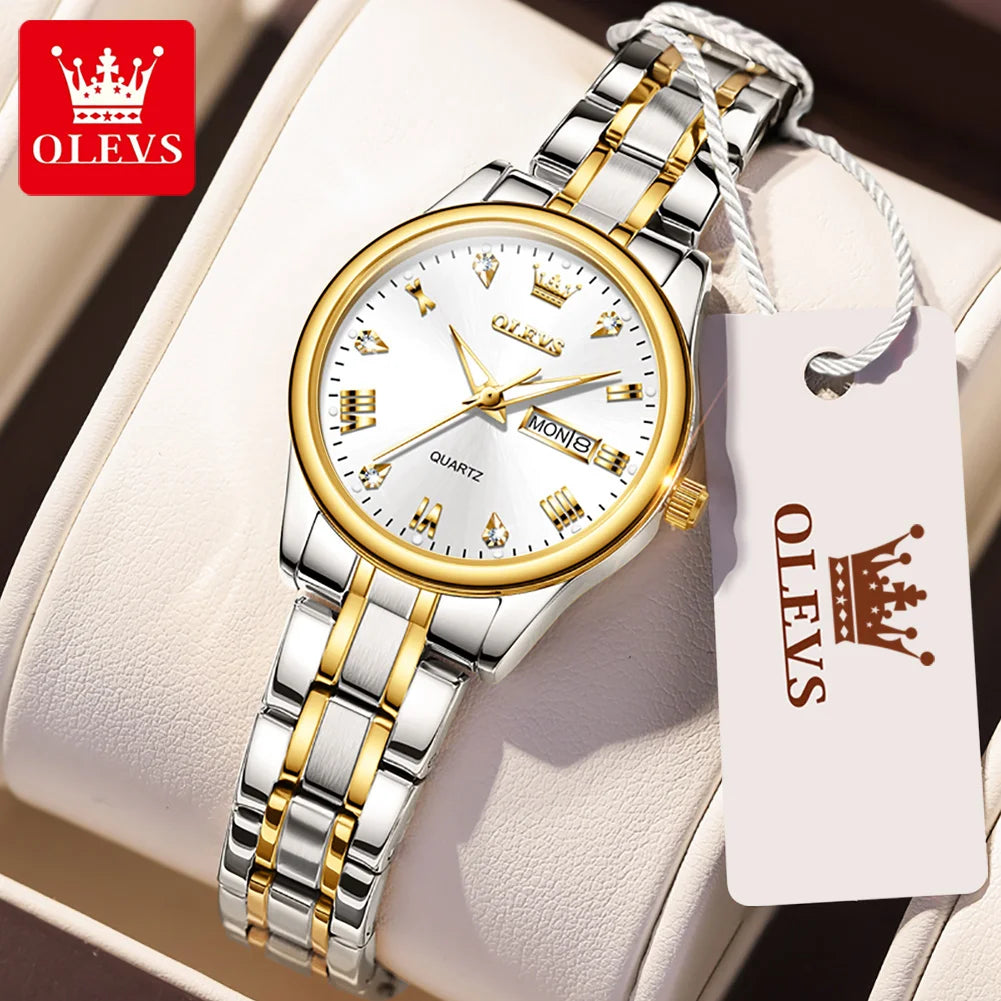 OLEVS 5563 New Fashion Women Quartz Watch - Olevs - Embellish Gold Jewelry & Diamond