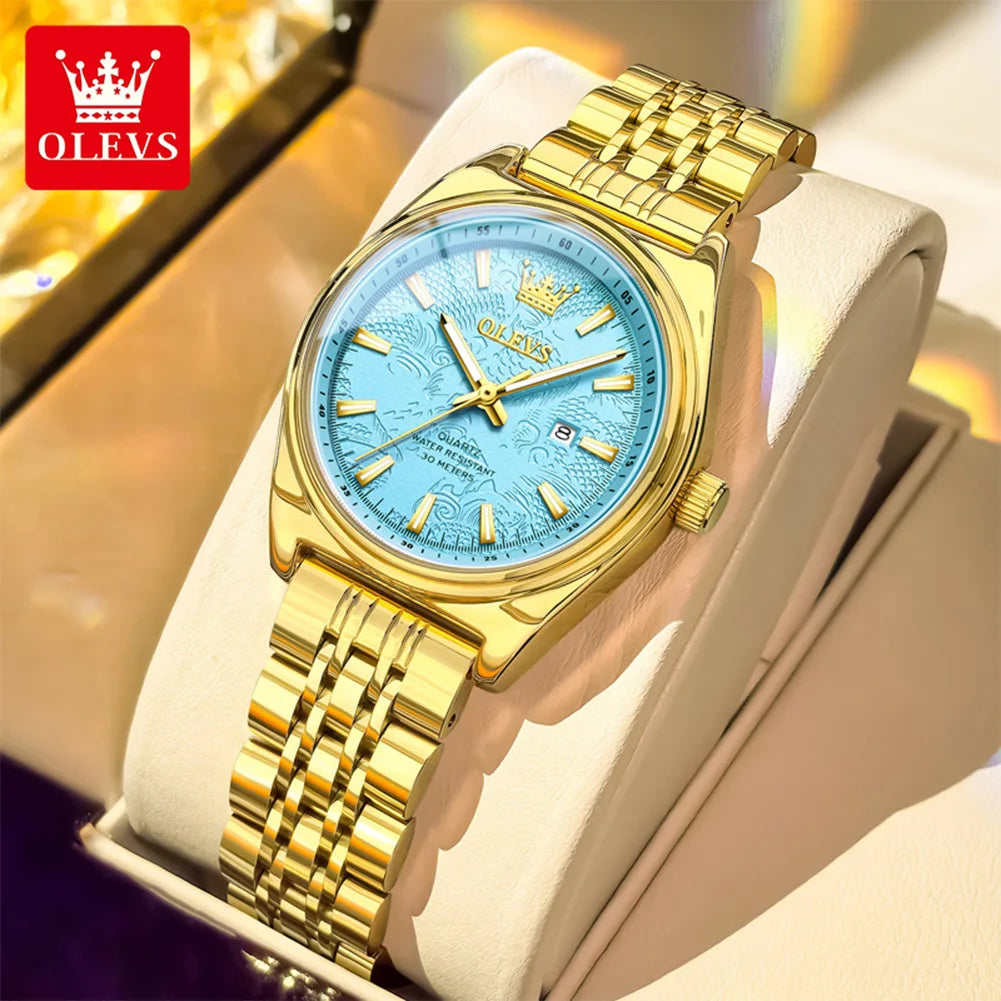 OLEVS Brand Luxury Gold Watch For Woman - Olevs - Embellish Gold Jewelry & Diamond