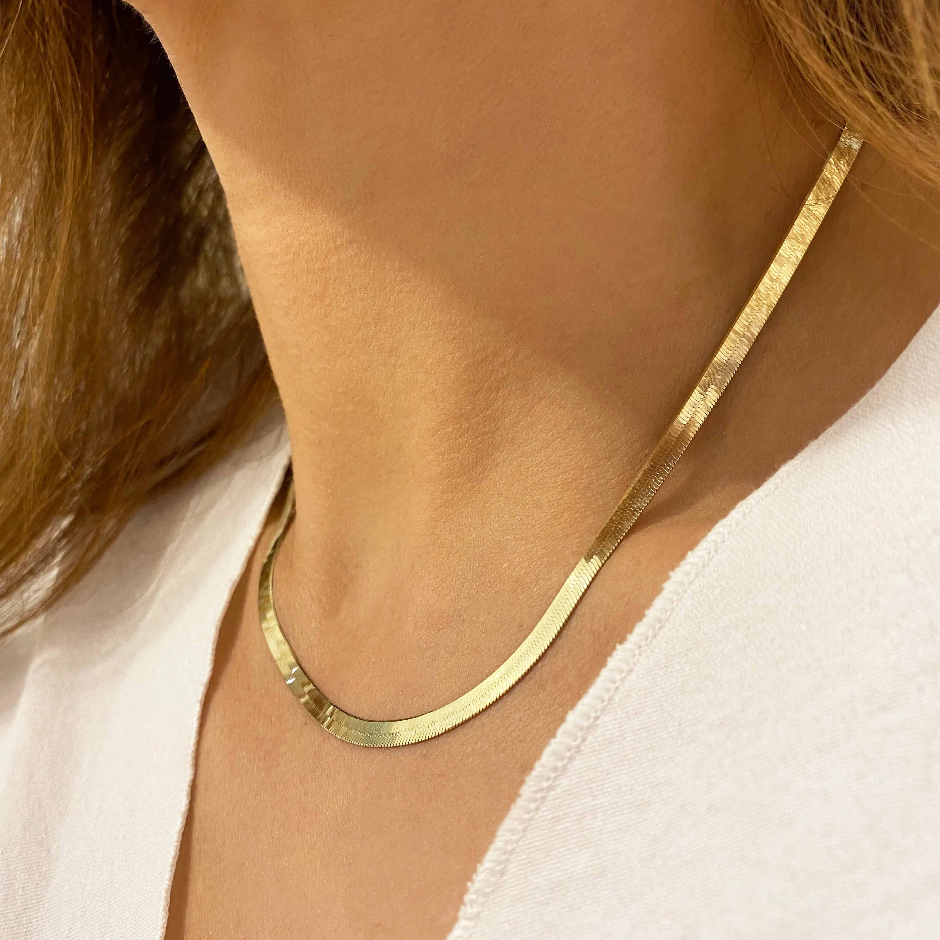 18k Gold Flat Snake Chain