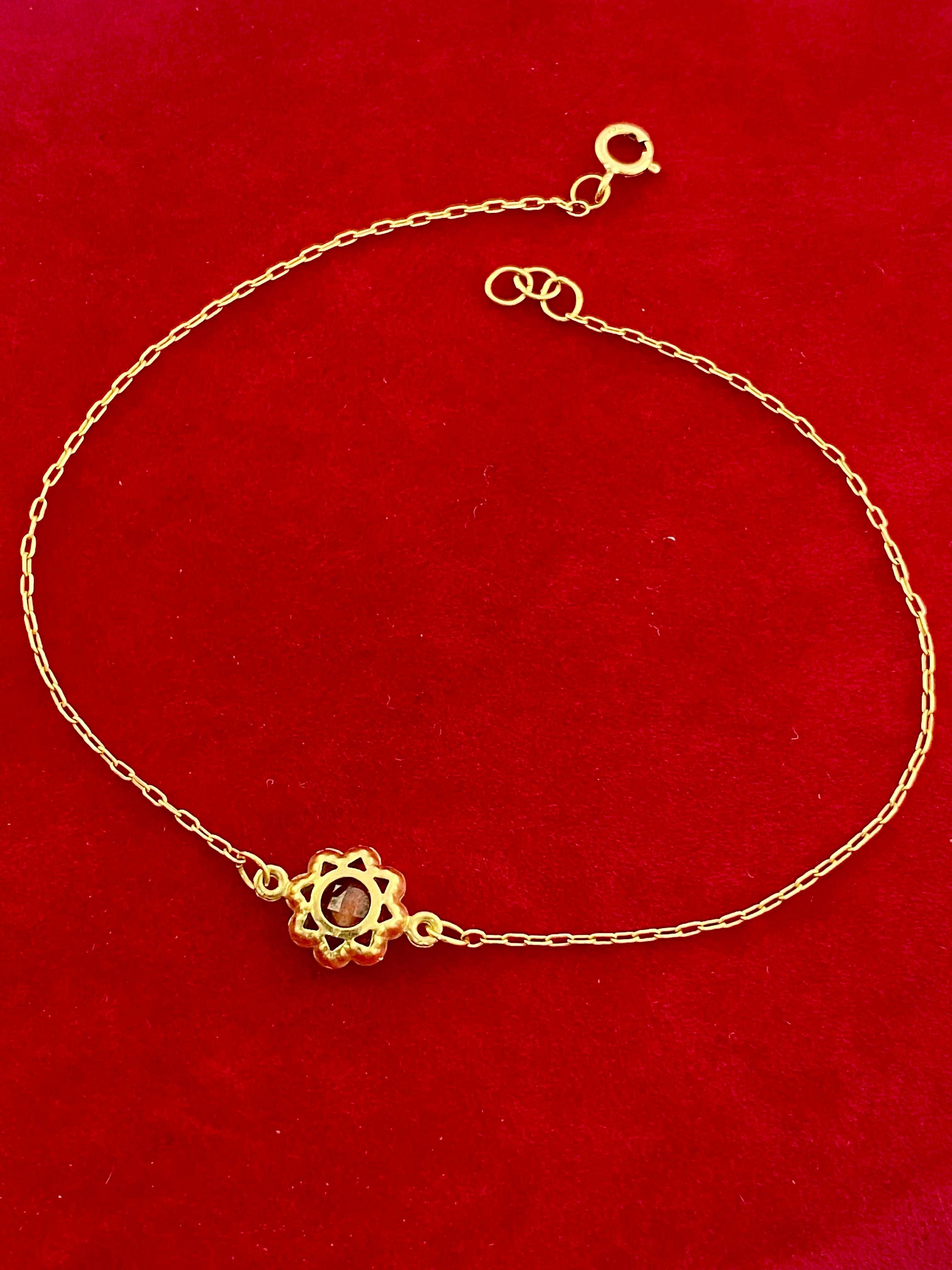 18K Real Gold Red Dragon Eye Bracelet - Embellish Gold