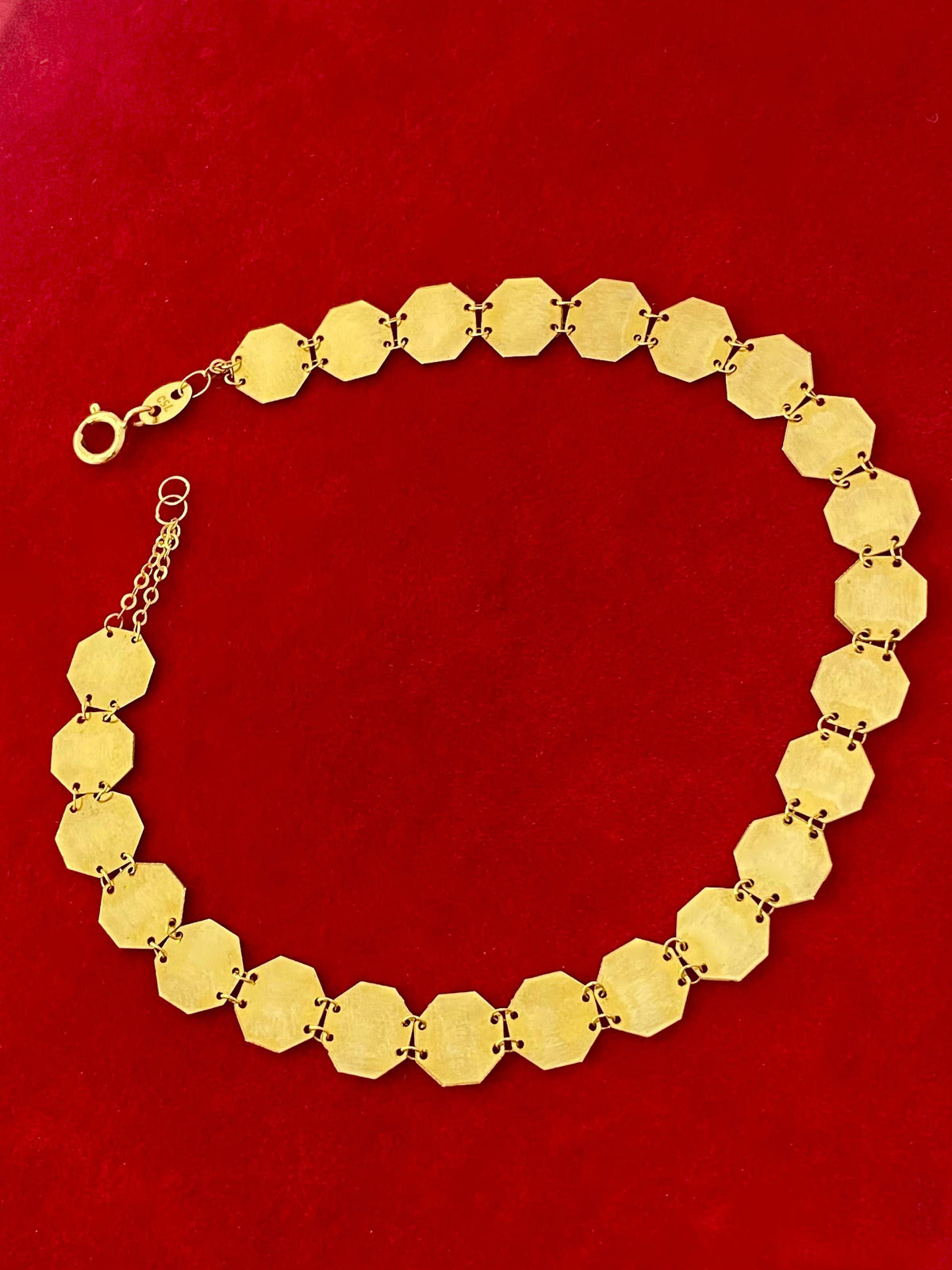 18K Real Gold Hexagon Bracelet - Embellish Gold