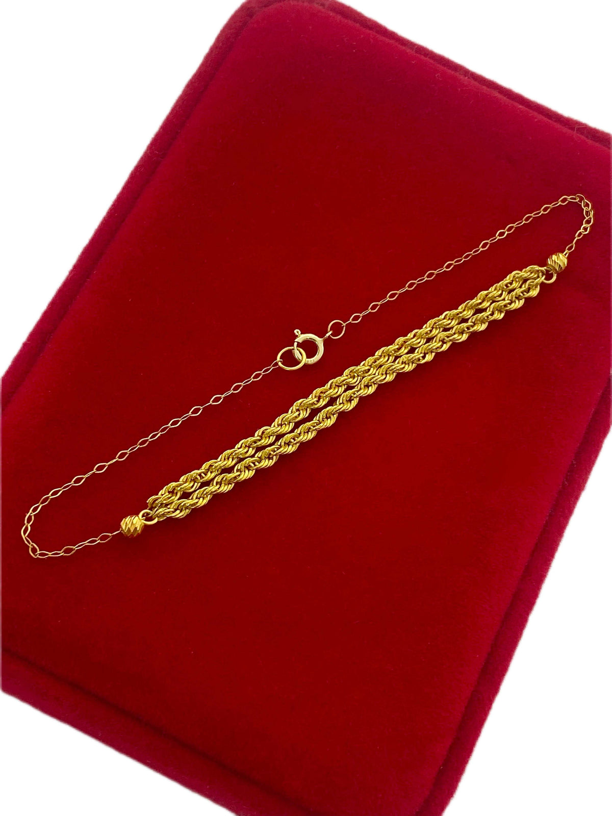18K Real Gold Double Layer Rope Bracelet - Embellish Gold