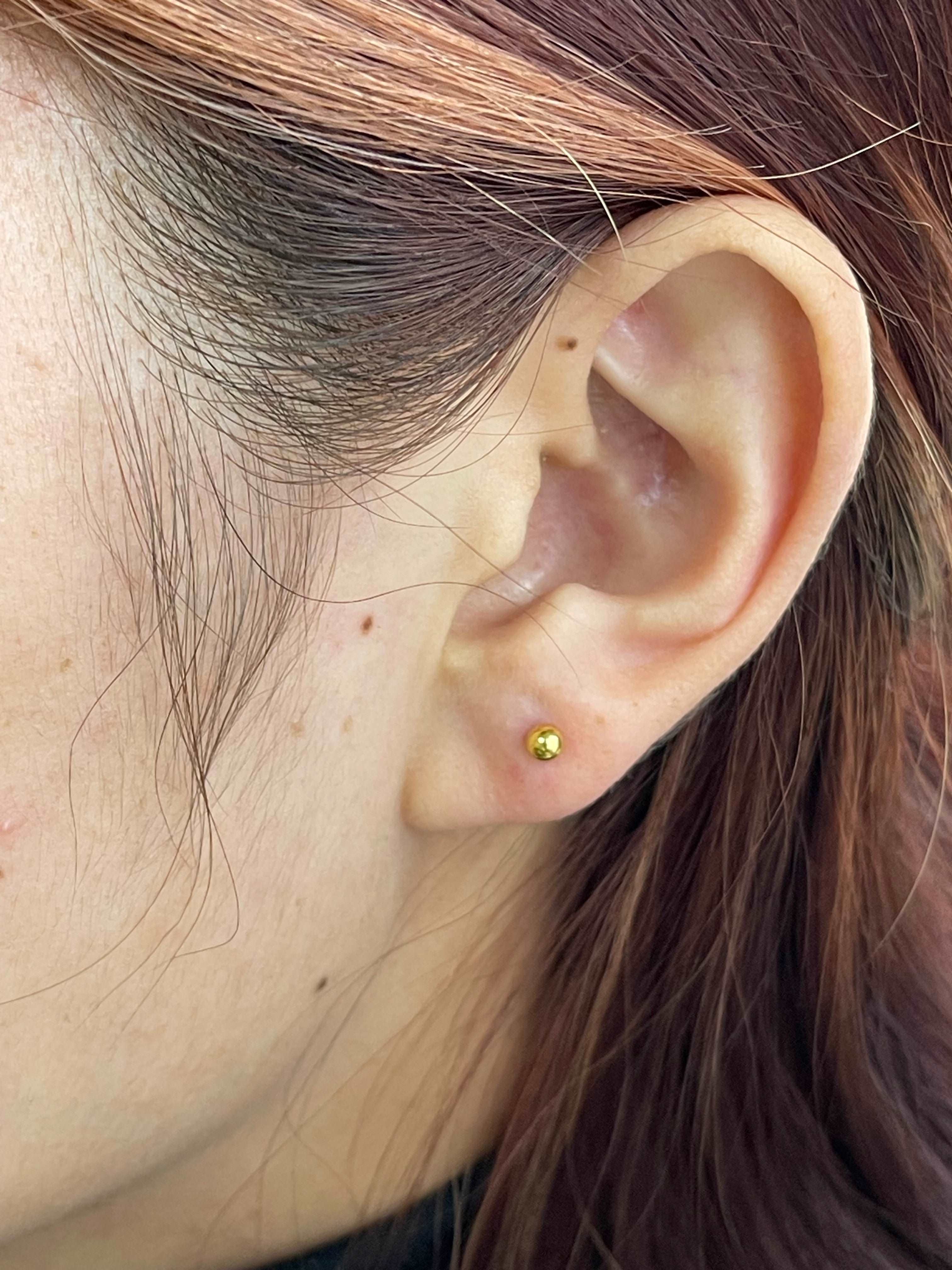 18K Gold Balls Screw Earrings - Embellish Gold