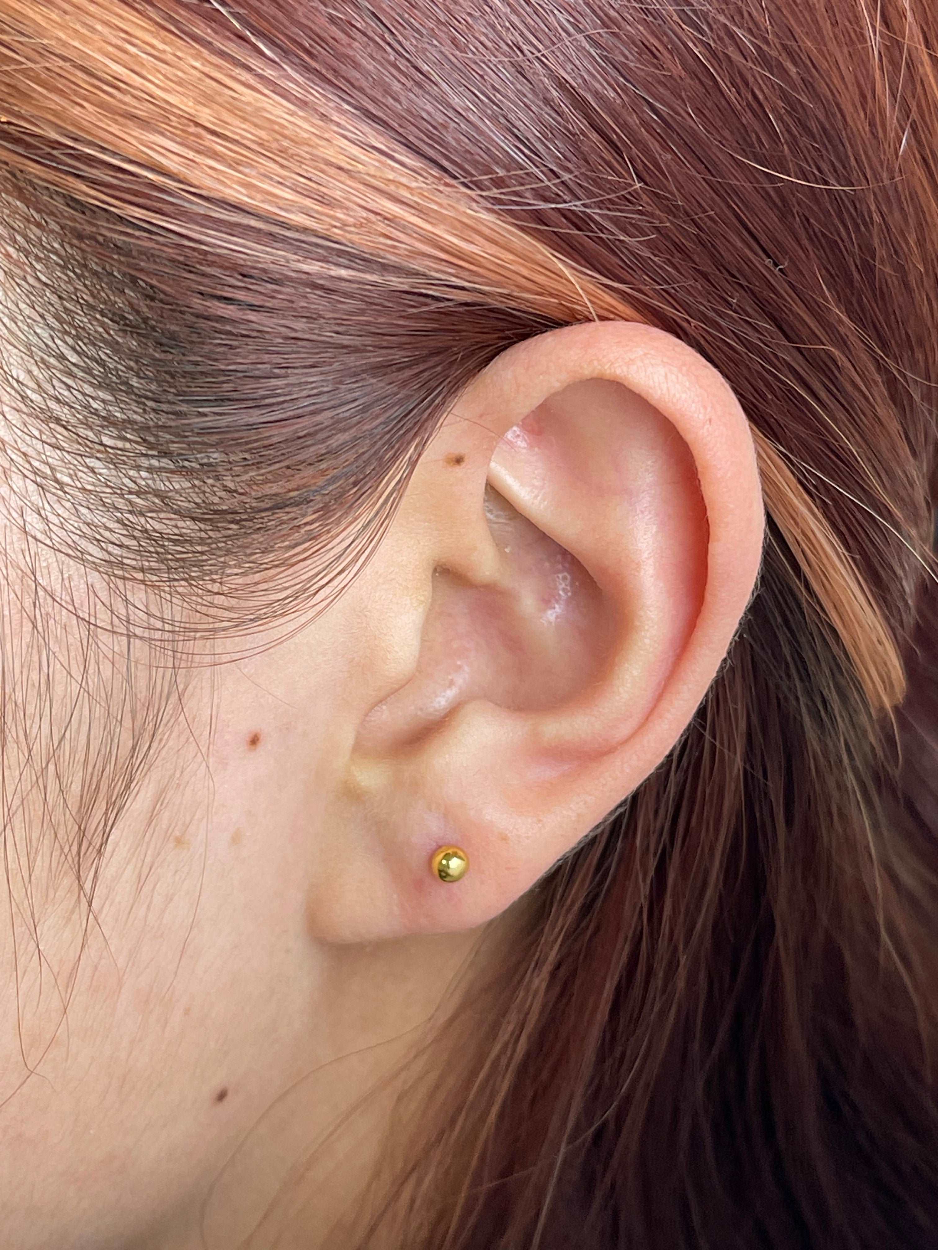 18K Gold Balls Screw Earrings - Embellish Gold