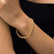 18k Gold Rope Chain Bracelet