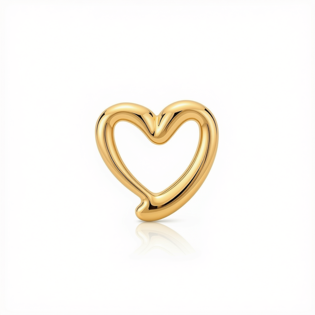 18k Gold Happy Heart Pendant - 18k Gold Pendant - Embellish Gold Jewelry & Diamond