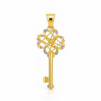 18k Gold 4 Heart Lines Pendant