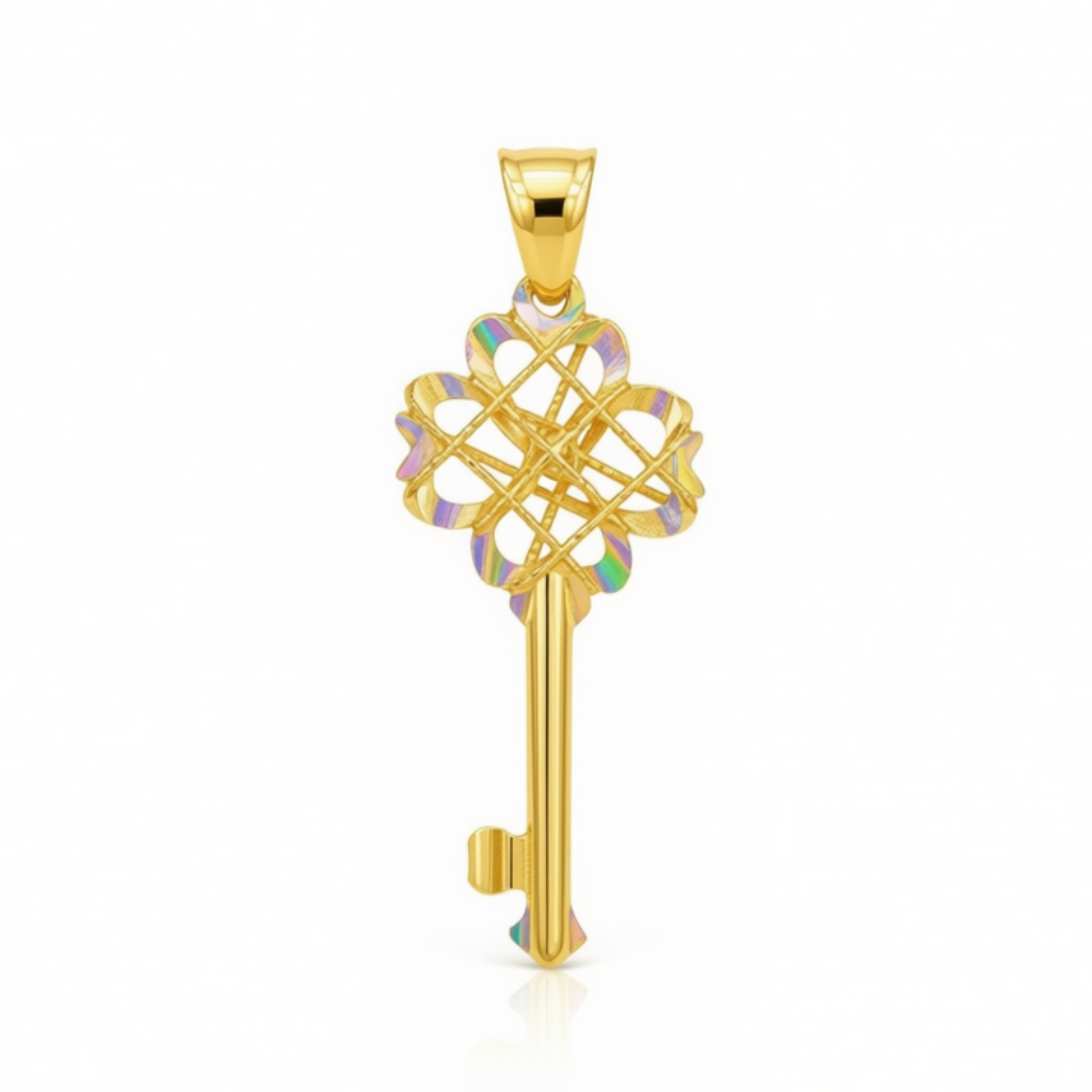 18k Gold 4 Heart Lines Pendant - 18k Gold Pendant - Embellish Gold Jewelry & Diamond