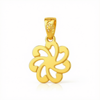 18k Gold Flower Wind Style Pendant