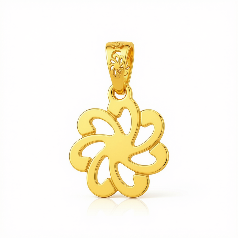 18k Gold Flower Wind Style Pendant - Best Seller - Embellish Gold