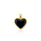 18k Gold Jade Heart Pendant - 18k Gold Pendant - Embellish Gold