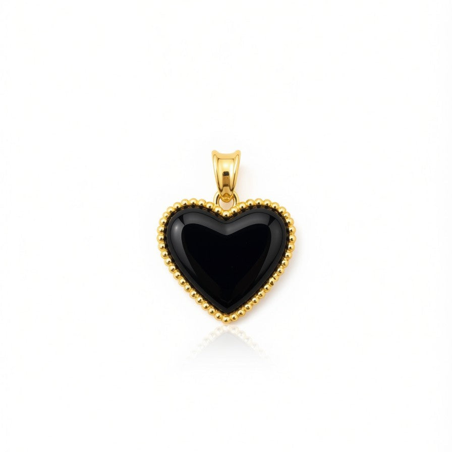 18k Gold Jade Heart Pendant