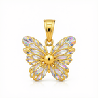18k Gold Shiny Butterfly Pendant