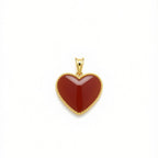 18k Gold Jade Heart Pendant - 18k Gold Pendant - Embellish Gold