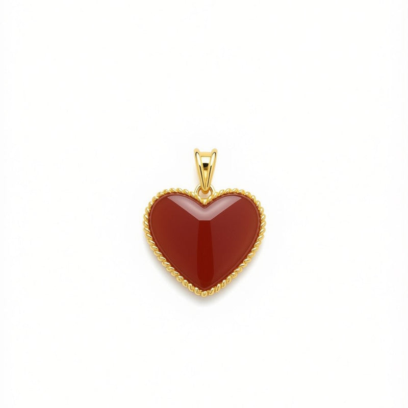 18k Gold Jade Heart Pendant - Best Seller - Embellish Gold