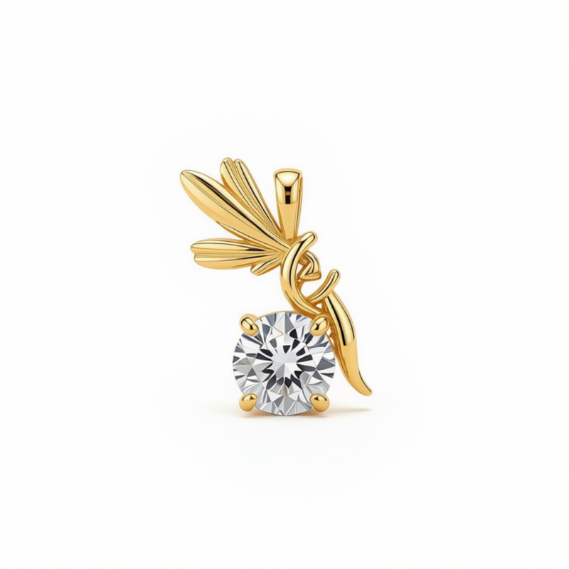 18k Gold Fairy Stone Pendant - 18k Gold Pendant - Embellish Gold
