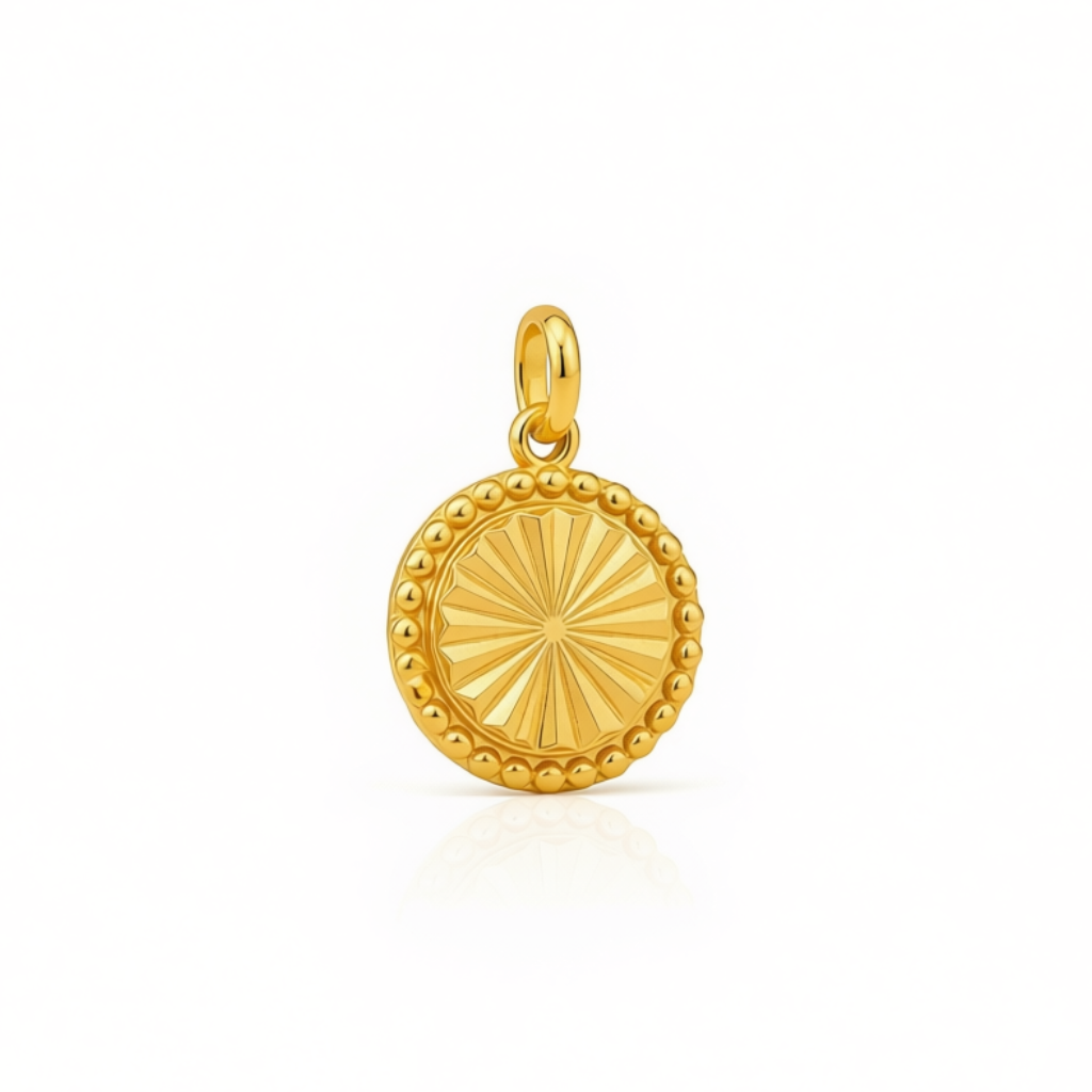 18k Gold Sun Style Pendant