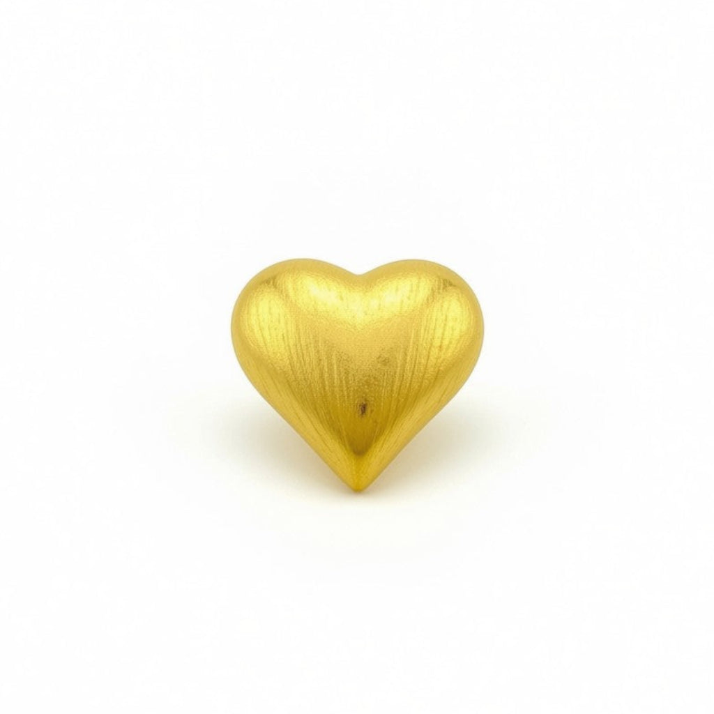 18k Gold Love Matt Heart Pendant - 18k Gold Pendant - Embellish Gold