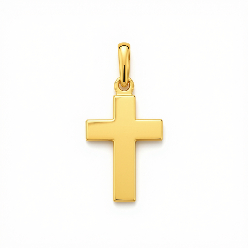 18k Gold Crucifix Pendant - 18k Gold Pendant - Embellish Gold