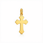 18k Gold Flat Cross Pendant