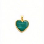 18k Gold Jade Heart Pendant - 18k Gold Pendant - Embellish Gold