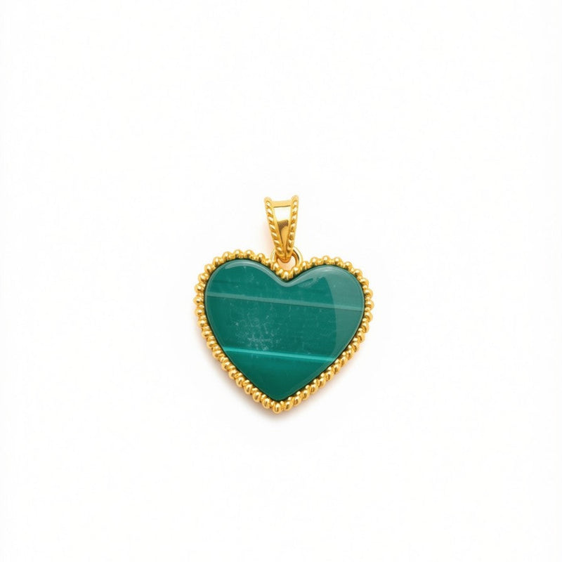 18k Gold Jade Heart Pendant - Best Seller - Embellish Gold