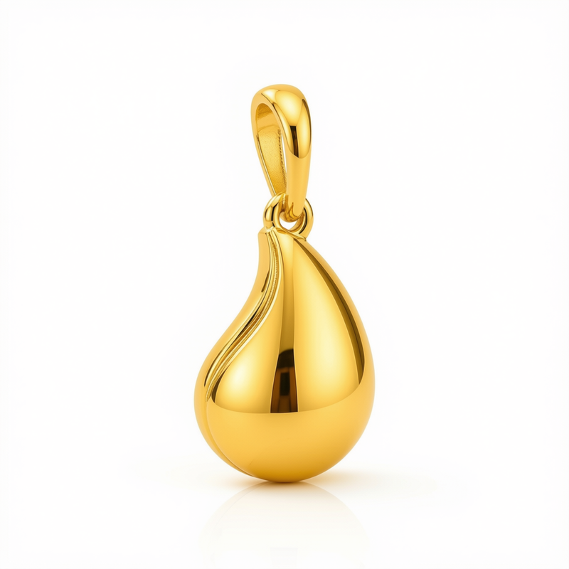 18k Gold Droplet Pendant - Best Seller - Embellish Gold