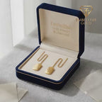 18k Gold Zigzag Tic Tac Earrings