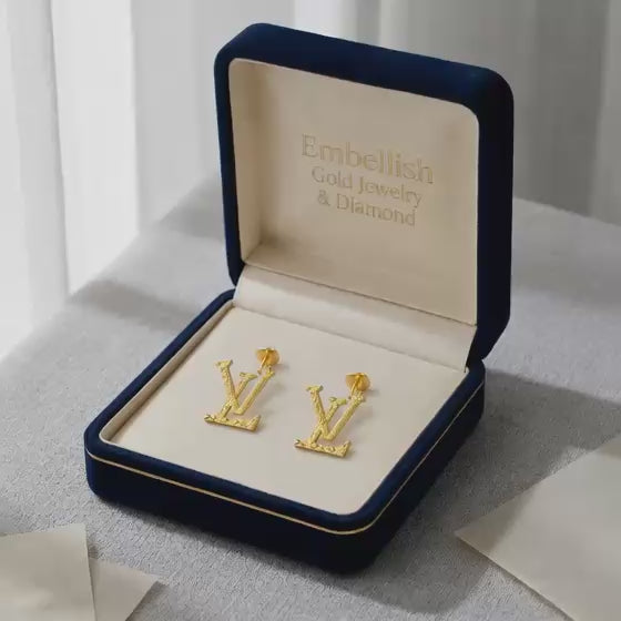 18K Gold Love Screw Earrings - 18k Gold Earrings - Embellish Gold