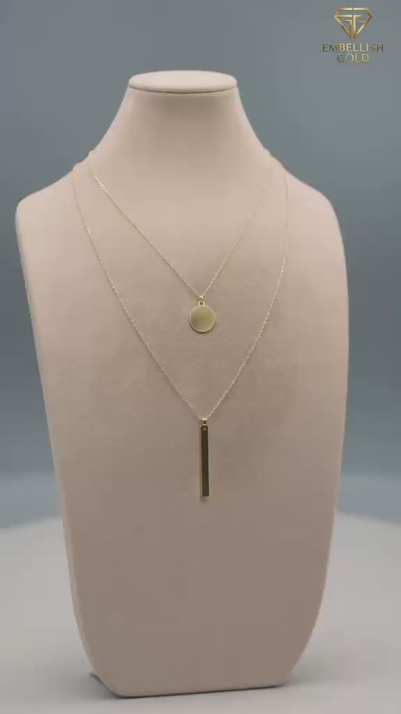 18k Gold 2 Pendant Design Necklace - Products - Embellish Gold Jewelry & Diamond
