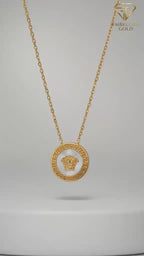 18k Gold Versace Face Necklace