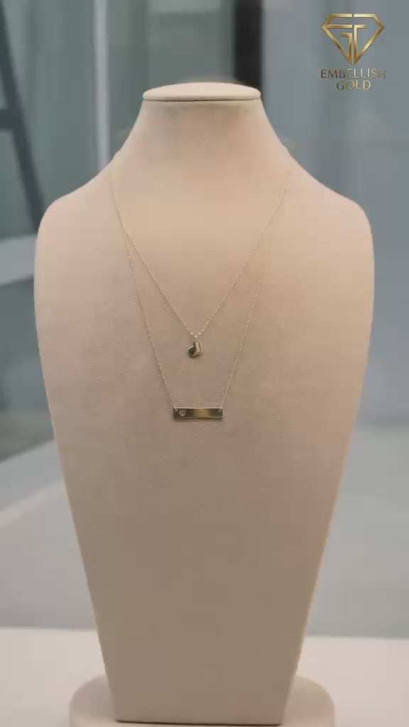 18k Gold 2 Layer Heart in Heart Necklace