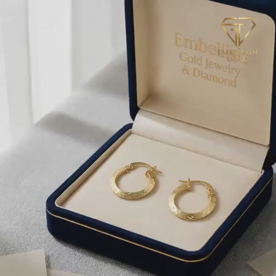18k Gold Roman Loop Earrings - 18k Gold Earrings - Embellish Gold