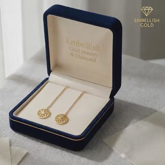18k Gold Flower Tictac Earrings - 18k Gold Earrings - Embellish Gold Jewelry & Diamond