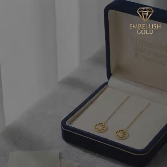 18k Gold Crown Tictac Earrings - 18k Gold Earrings - Embellish Gold Jewelry & Diamond