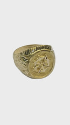 18k Gold Wheel Inspired Power Ring