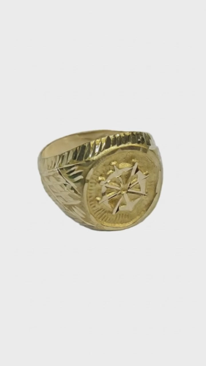 18k Gold Wheel Inspired Power Ring - Best Seller - Embellish Gold Jewelry & Diamond