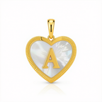 18k Gold Letter A on Jade Stone