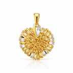 18k Gold Dia Cut Heart Pendant