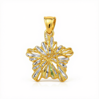 18k Gold Dia Cut Star Pendant