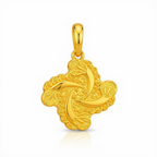 18k Gold Flower Curvy Pendant