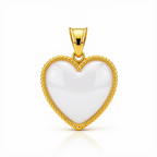 18k Gold Jade Heart Pendant