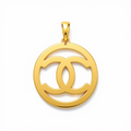 18k Gold CC Big Pendant