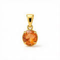 18k Gold Orange Zircon Pendant