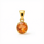 18k Gold Orange Zircon Pendant