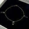 18k Real Saudi Gold Black Drop Bracelet 091 - Embellish Gold