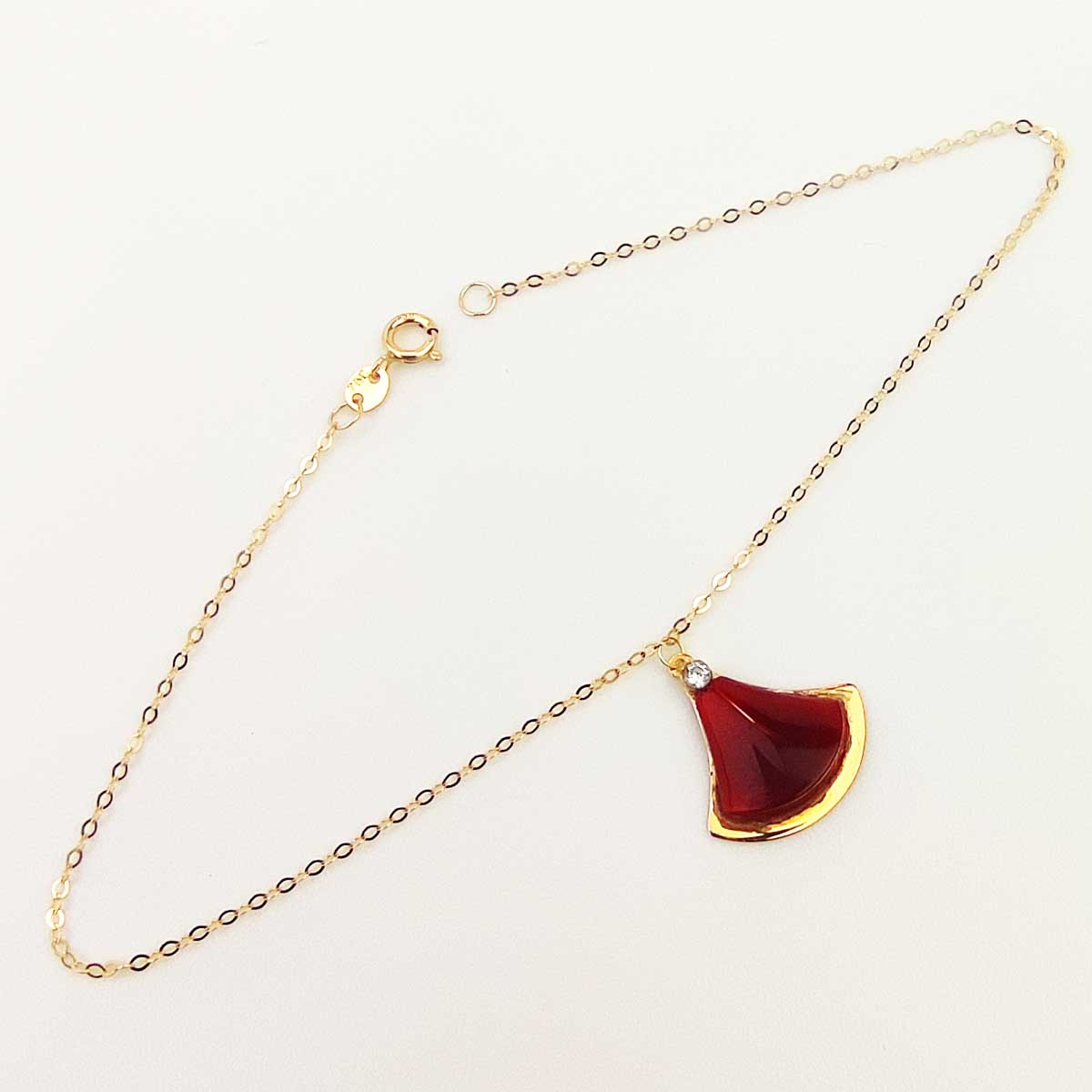 18k Gold Stone Bracelet Dream Red 006