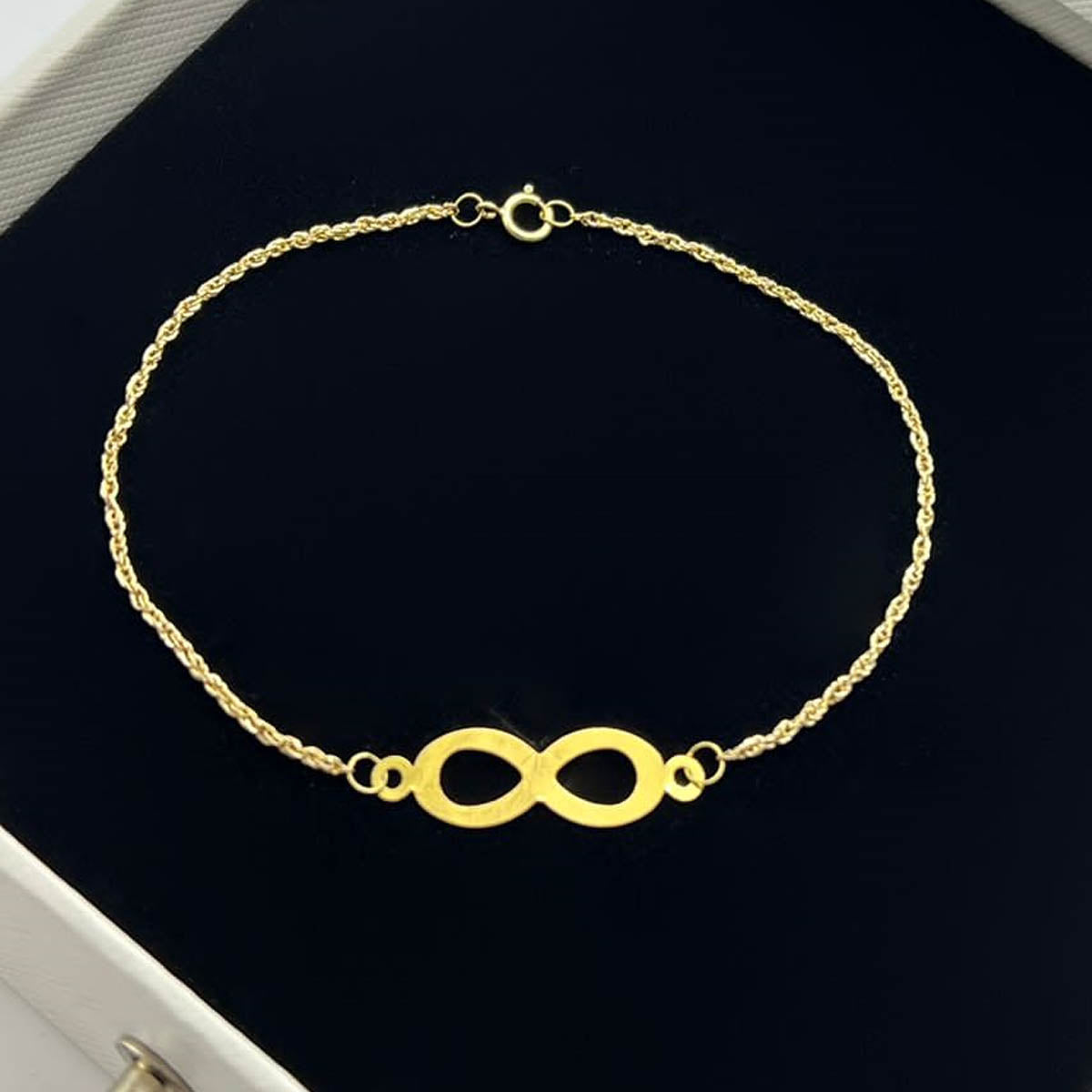 18k Real Saudi Gold Single Infinity Bracelet 085